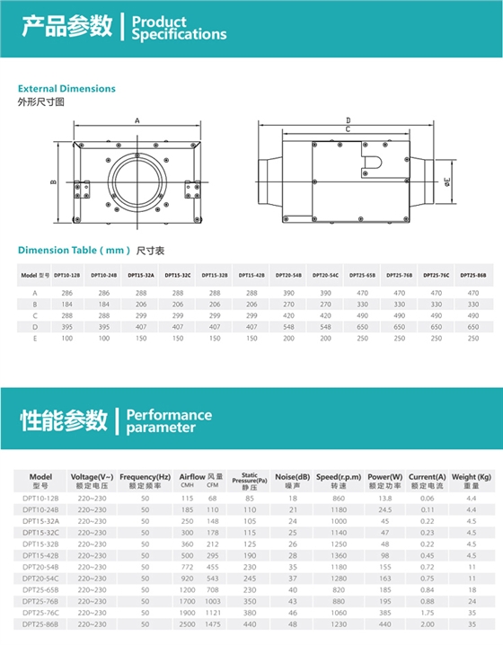 納新管道式排氣扇規格 納新管道式排氣扇規格