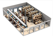 方形管道風機適用倉庫