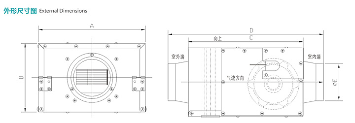 pm2.5進(jìn)氣風(fēng)機(jī)外形尺寸圖